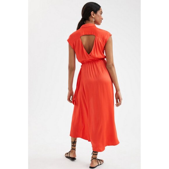 Maeve x Anthropologie Sz. S Open Back Wrap Midi Dress - Picture 4 of 16